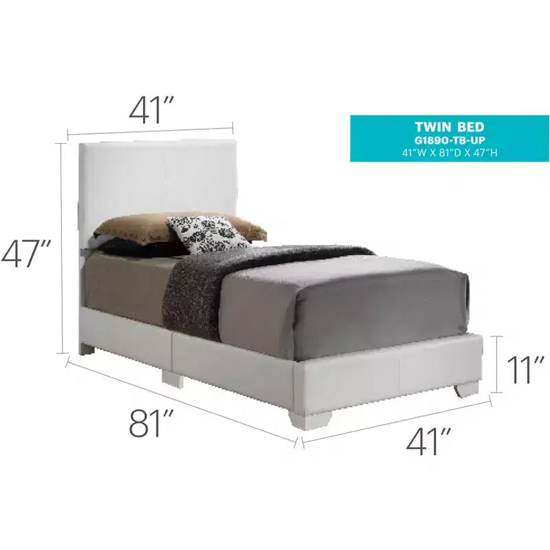 Letto da giorno imbottito a pannelli gemelli Passion Furniture Aaron