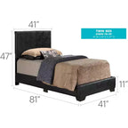 Letto da giorno imbottito a pannelli gemelli Passion Furniture Aaron