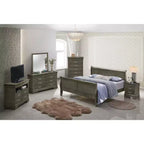 Passion Furniture Letto matrimoniale in legno Louis Philippe con pediera alta