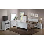 Passion Furniture Letto matrimoniale in legno Louis Philippe con pediera alta