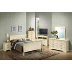 Passion Furniture Letto matrimoniale in legno Louis Philippe con pediera alta