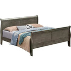 Passion Furniture Letto matrimoniale in legno Louis Philippe con pediera alta