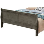 Passion Furniture Letto matrimoniale in legno Louis Philippe con pediera alta