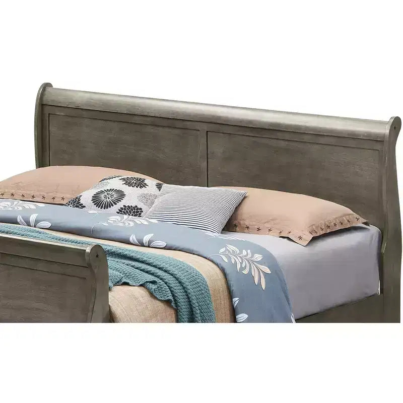 Passion Furniture Letto matrimoniale in legno Louis Philippe con pediera alta