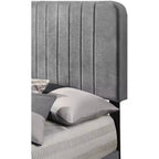 Letto a pannelli gemelli con rivestimento in velluto e trapuntatura a canale Passion Furniture Lodi