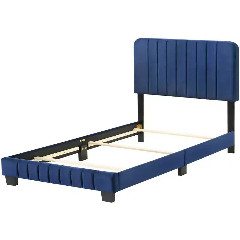 Letto a pannelli gemelli con rivestimento in velluto e trapuntatura a canale Passion Furniture Lodi