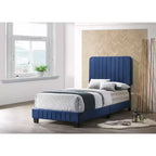 Letto a pannelli gemelli con rivestimento in velluto e trapuntatura a canale Passion Furniture Lodi