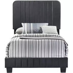 Letto a pannelli gemelli con rivestimento in velluto e trapuntatura a canale Passion Furniture Lodi