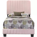 Letto a pannelli gemelli con rivestimento in velluto e trapuntatura a canale Passion Furniture Lodi