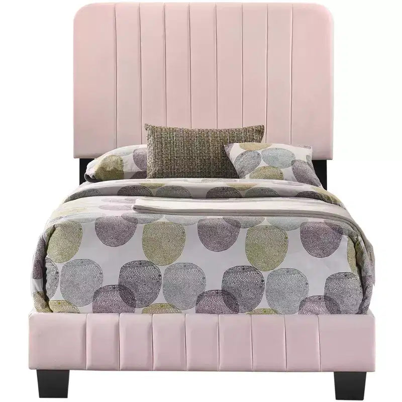 Letto a pannelli gemelli con rivestimento in velluto e trapuntatura a canale Passion Furniture Lodi