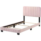 Letto a pannelli gemelli con rivestimento in velluto e trapuntatura a canale Passion Furniture Lodi