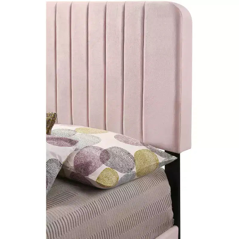 Letto a pannelli gemelli con rivestimento in velluto e trapuntatura a canale Passion Furniture Lodi
