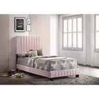 Letto a pannelli gemelli con rivestimento in velluto e trapuntatura a canale Passion Furniture Lodi
