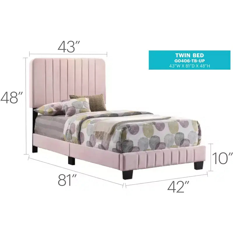 Letto a pannelli gemelli con rivestimento in velluto e trapuntatura a canale Passion Furniture Lodi