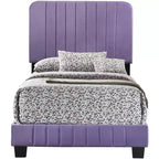 Letto a pannelli gemelli con rivestimento in velluto e trapuntatura a canale Passion Furniture Lodi