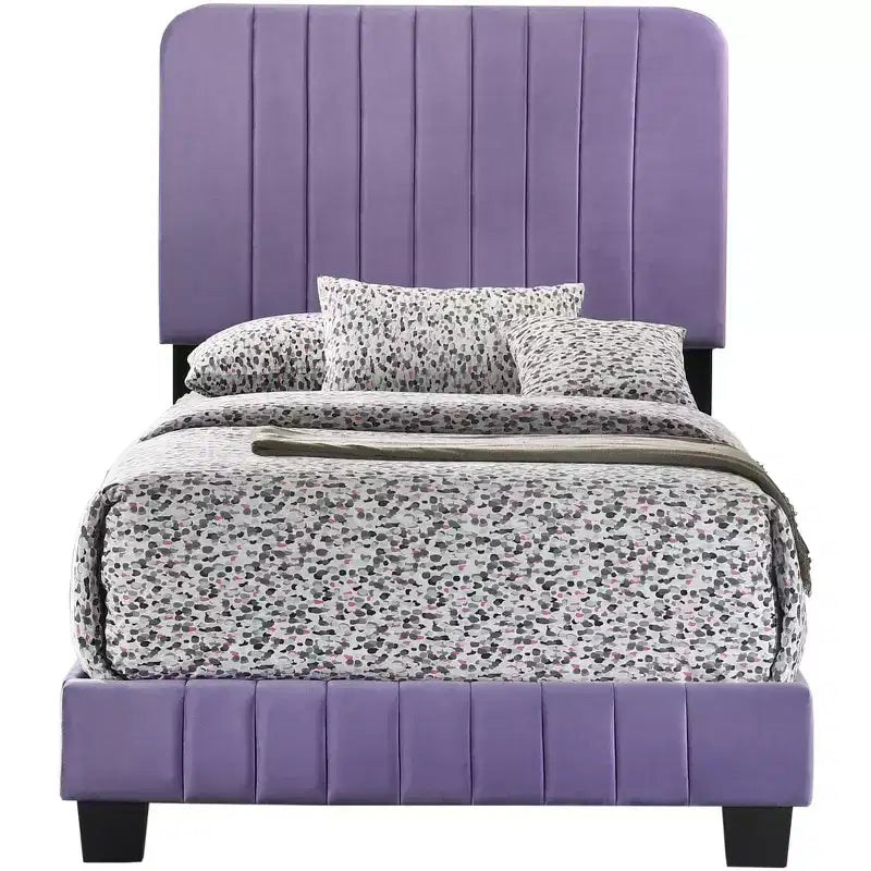 Letto a pannelli gemelli con rivestimento in velluto e trapuntatura a canale Passion Furniture Lodi