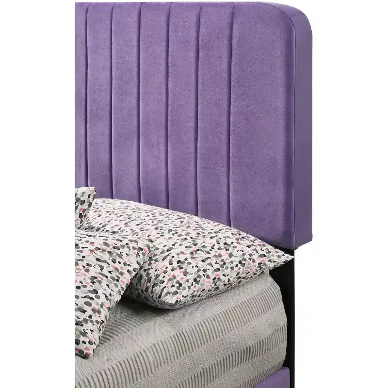 Letto a pannelli gemelli con rivestimento in velluto e trapuntatura a canale Passion Furniture Lodi