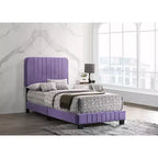 Letto a pannelli gemelli con rivestimento in velluto e trapuntatura a canale Passion Furniture Lodi