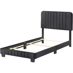 Letto a pannelli gemelli con rivestimento in velluto e trapuntatura a canale Passion Furniture Lodi