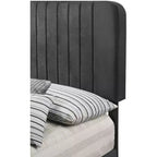 Letto a pannelli gemelli con rivestimento in velluto e trapuntatura a canale Passion Furniture Lodi