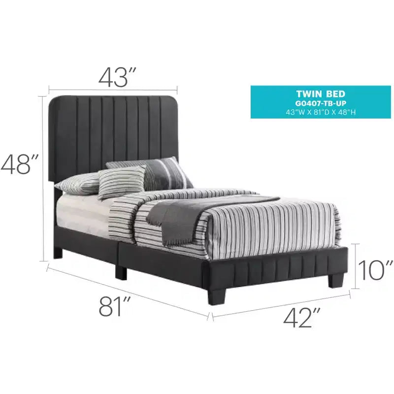 Letto a pannelli gemelli con rivestimento in velluto e trapuntatura a canale Passion Furniture Lodi