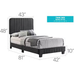 Letto a pannelli gemelli con rivestimento in velluto e trapuntatura a canale Passion Furniture Lodi