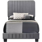 Letto a pannelli gemelli con rivestimento in velluto e trapuntatura a canale Passion Furniture Lodi