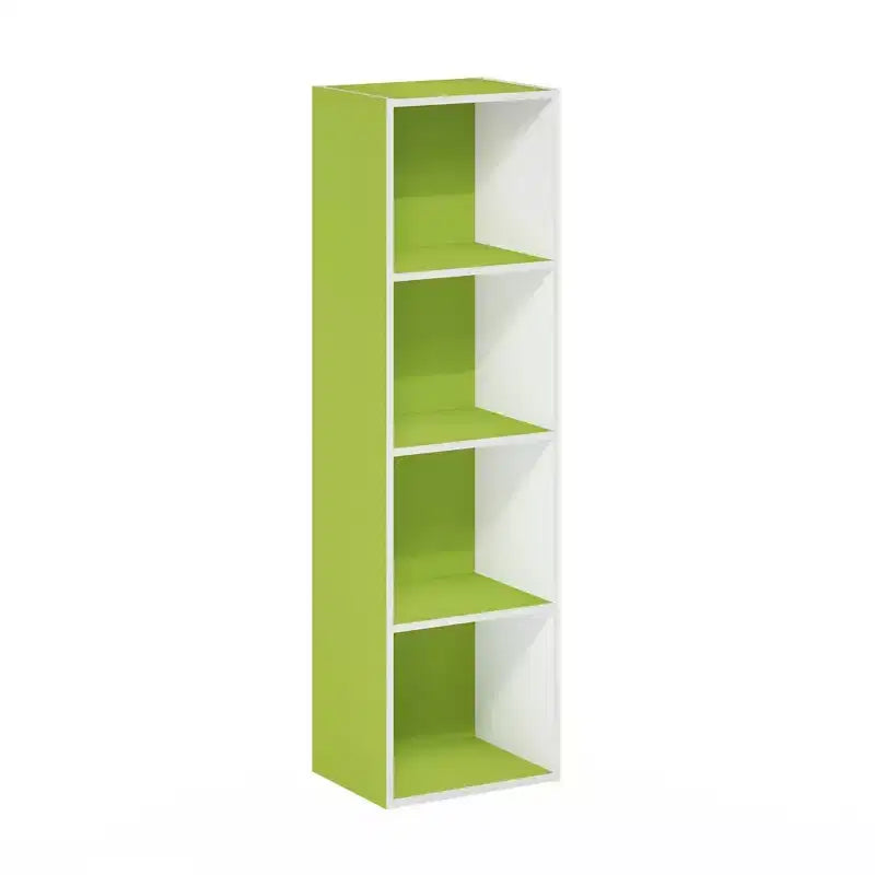 Furinno Scaffale Aperto Reversibile a 4 Ripiani, Libreria Sottile, Scaffale Espositivo