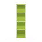 Furinno Scaffale Aperto Reversibile a 4 Ripiani, Libreria Sottile, Scaffale Espositivo