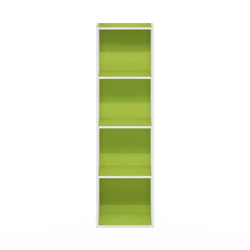 Furinno Scaffale Aperto Reversibile a 4 Ripiani, Libreria Sottile, Scaffale Espositivo
