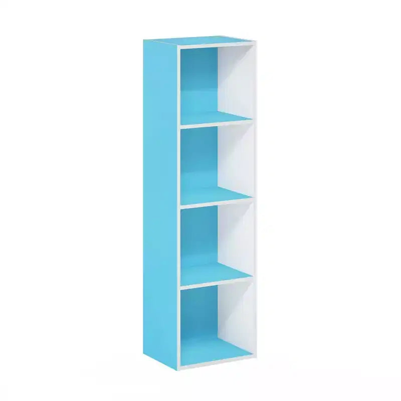 Furinno Scaffale Aperto Reversibile a 4 Ripiani, Libreria Sottile, Scaffale Espositivo