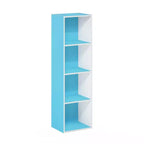 Furinno Scaffale Aperto Reversibile a 4 Ripiani, Libreria Sottile, Scaffale Espositivo