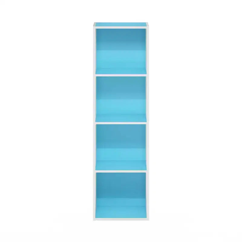 Furinno Scaffale Aperto Reversibile a 4 Ripiani, Libreria Sottile, Scaffale Espositivo