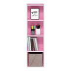 Furinno Scaffale Aperto Reversibile a 4 Ripiani, Libreria Sottile, Scaffale Espositivo