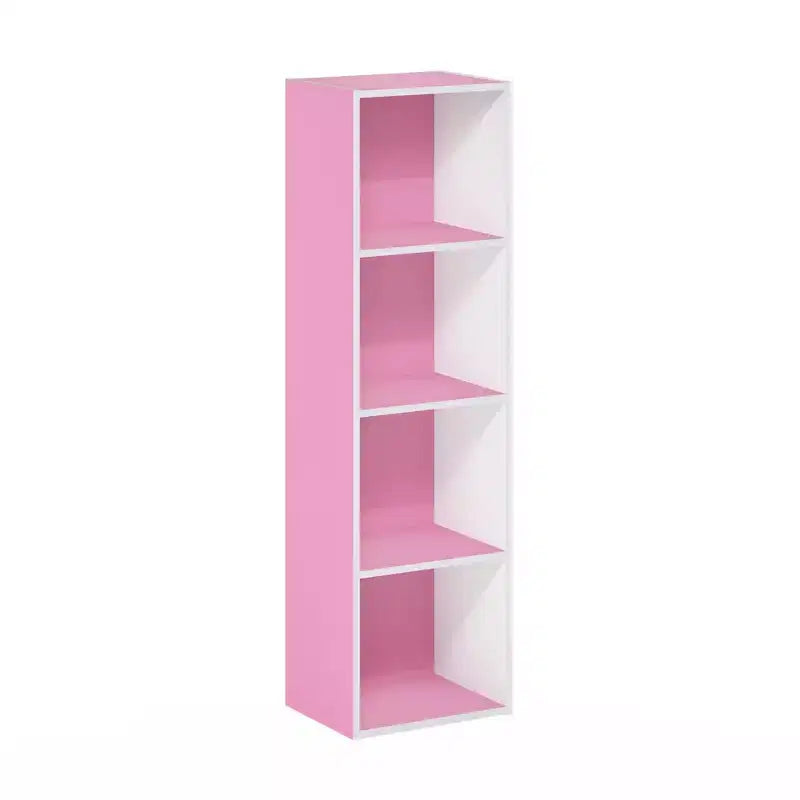 Furinno Scaffale Aperto Reversibile a 4 Ripiani, Libreria Sottile, Scaffale Espositivo