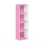 Furinno Scaffale Aperto Reversibile a 4 Ripiani, Libreria Sottile, Scaffale Espositivo