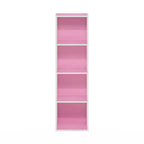 Furinno Scaffale Aperto Reversibile a 4 Ripiani, Libreria Sottile, Scaffale Espositivo