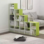Furinno Scaffale Aperto Reversibile a 4 Ripiani, Libreria Sottile, Scaffale Espositivo