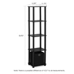 Furinno Libreria a 5 Ripiani, Scaffale Multifunzione con Cassetto, Nero