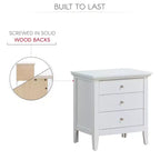 Comodino bianco a 3 cassetti Passion Furniture Hammond (66 cm A x 61 cm L x 46 cm P)