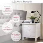 Comodino bianco a 3 cassetti Passion Furniture Hammond (66 cm A x 61 cm L x 46 cm P)