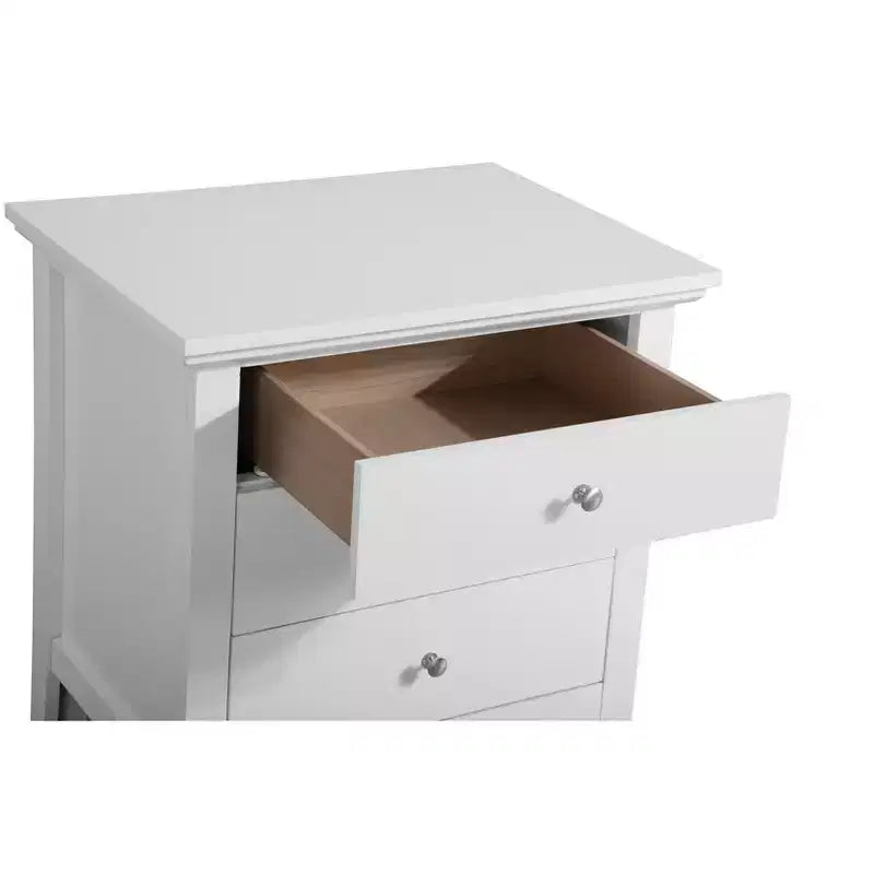 Comodino bianco a 3 cassetti Passion Furniture Hammond (66 cm A x 61 cm L x 46 cm P)