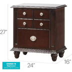 Comodino a 5 cassetti Passion Furniture Summit (27 pollici A x 16 pollici L x 24 pollici P)