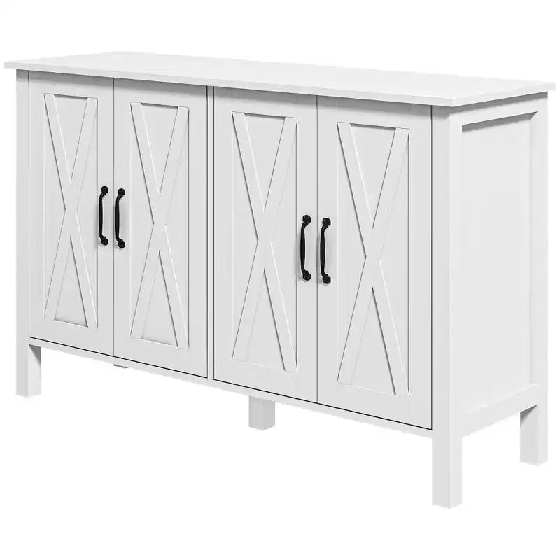 HOMCOM Mobile Credenza Buffet, Credenza Bar Caffè Stile Rustico con Ante a Scomparsa e Scaffali Regolabili, Mobile TV per TV fino a 55 pollici