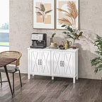 HOMCOM Mobile Credenza Buffet, Credenza Bar Caffè Stile Rustico con Ante a Scomparsa e Scaffali Regolabili, Mobile TV per TV fino a 55 pollici