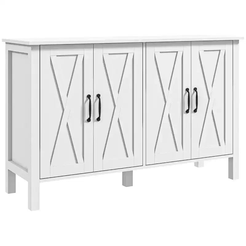 HOMCOM Mobile Credenza Buffet, Credenza Bar Caffè Stile Rustico con Ante a Scomparsa e Scaffali Regolabili, Mobile TV per TV fino a 55 pollici