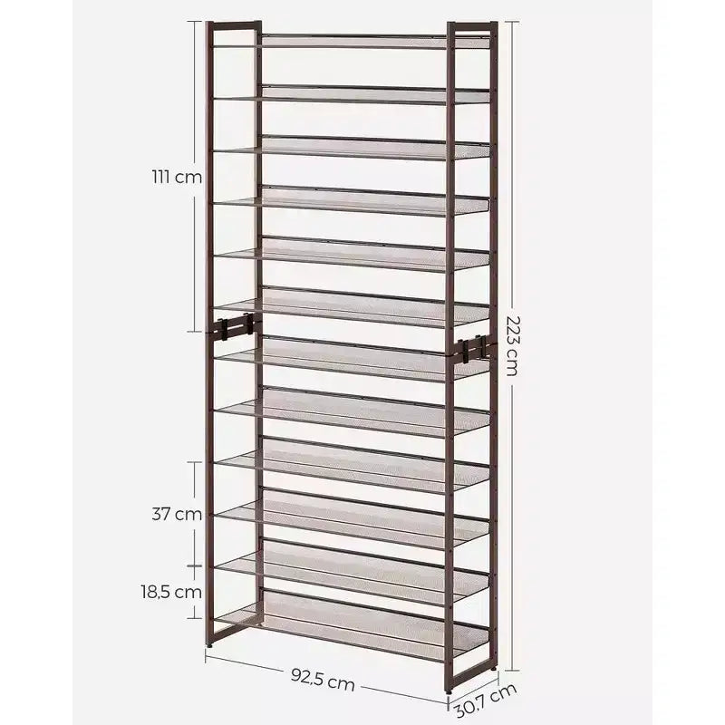 Scarpiera a 12 livelli, alta, in metallo, organizer per scarpe
