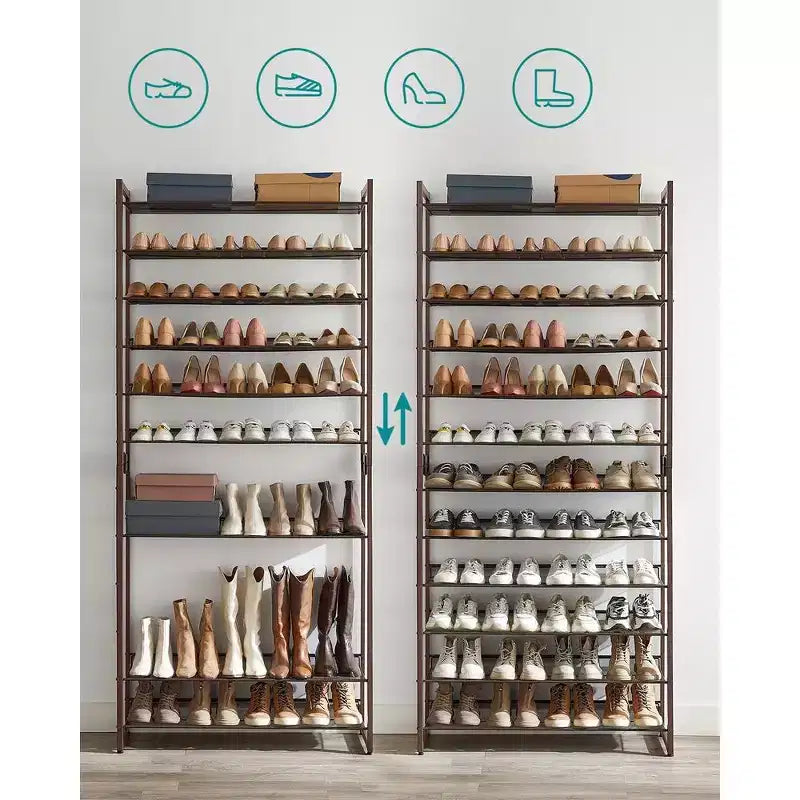 Scarpiera a 12 livelli, alta, in metallo, organizer per scarpe