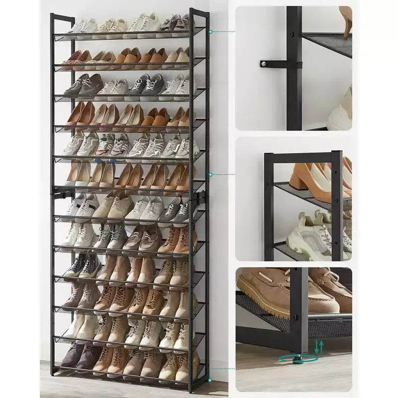 Scarpiera a 12 livelli, alta, in metallo, organizer per scarpe