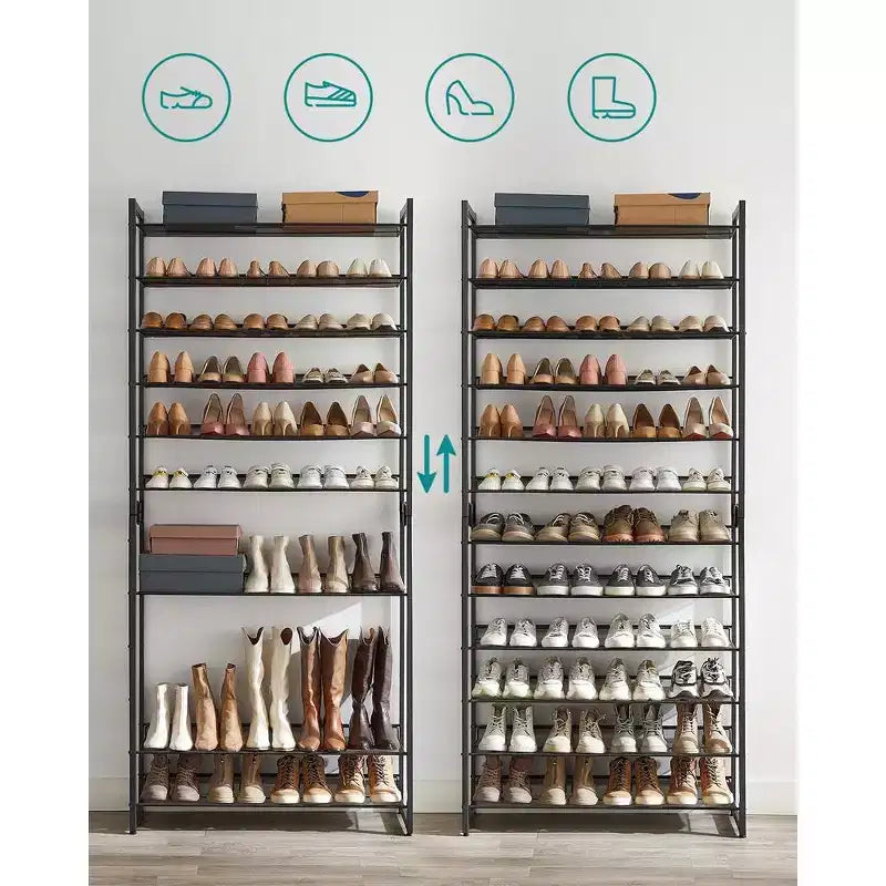Scarpiera a 12 livelli, alta, in metallo, organizer per scarpe